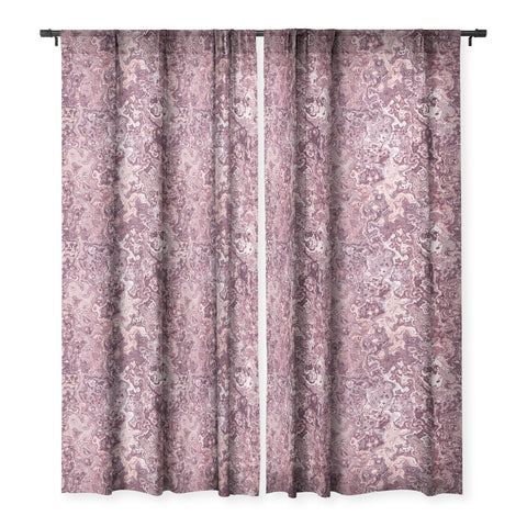 Kaleiope Studio Muted Red Marble Sheer Window Curtain