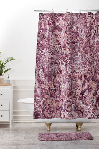 Kaleiope Studio Muted Red Marble Shower Curtain And Mat