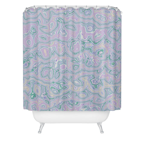 Kaleiope Studio Pastel Squiggly Stripes Shower Curtain