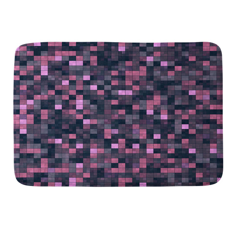 Kaleiope Studio Pink and Gray Squares Memory Foam Bath Mat