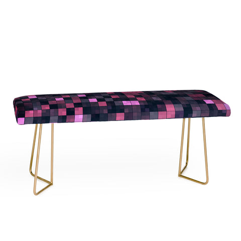 Kaleiope Studio Pink and Gray Squares Bench