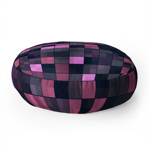 Kaleiope Studio Pink and Gray Squares Floor Pillow Round