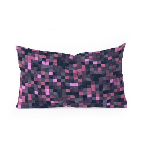 Kaleiope Studio Pink and Gray Squares Oblong Throw Pillow