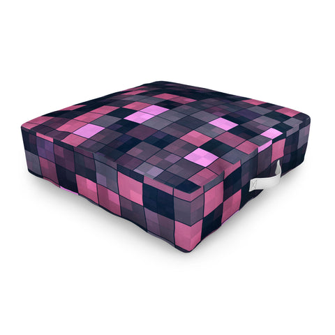 Kaleiope Studio Pink and Gray Squares Outdoor Floor Cushion