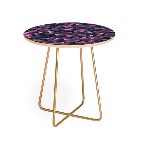 Kaleiope Studio Pink and Gray Squares Round Side Table