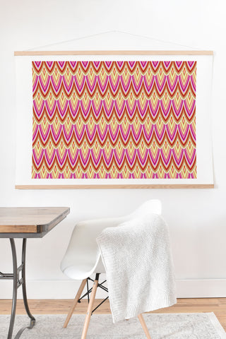 Kaleiope Studio Pink Yellow Art Deco Scales Art Print And Hanger