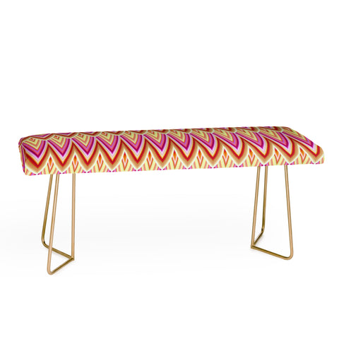 Kaleiope Studio Pink Yellow Art Deco Scales Bench