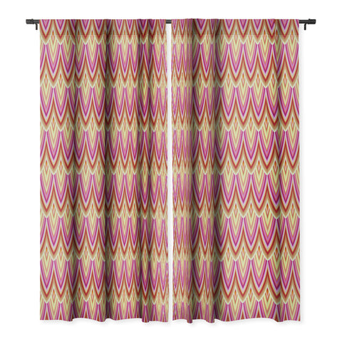 Kaleiope Studio Pink Yellow Art Deco Scales Blackout Window Curtain