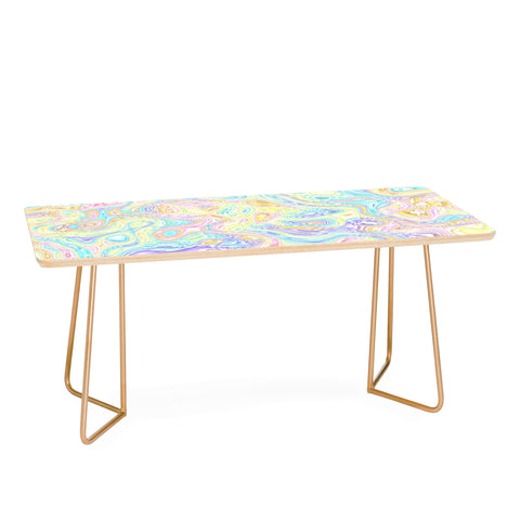 Kaleiope Studio Psychedelic Pastel Swirls Coffee Table