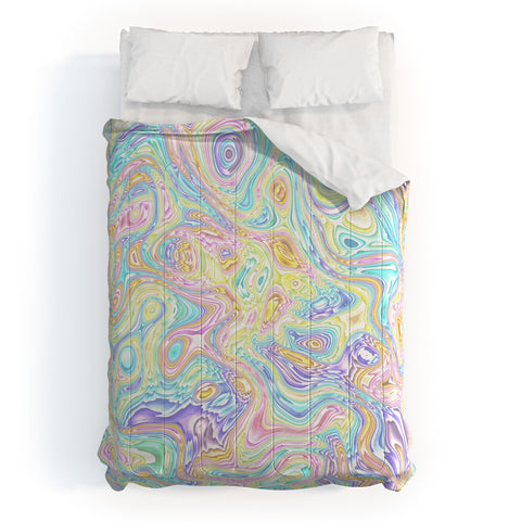 Kaleiope Studio Psychedelic Pastel Swirls Comforter