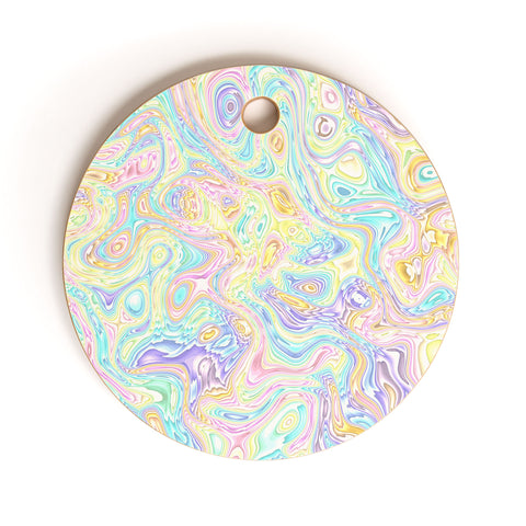 Kaleiope Studio Psychedelic Pastel Swirls Cutting Board Round
