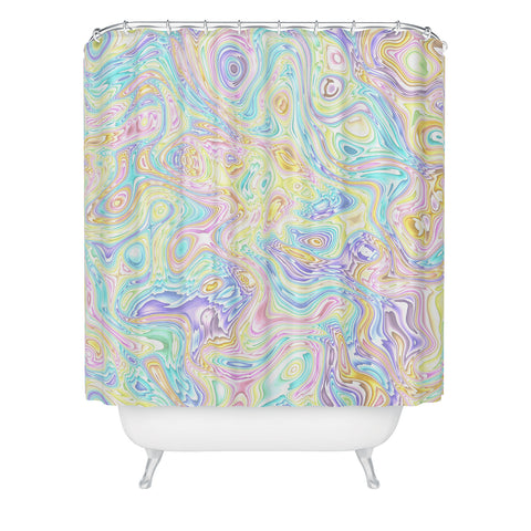 Kaleiope Studio Psychedelic Pastel Swirls Shower Curtain