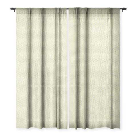 Kaleiope Studio Squiggly Seigaiha Pattern Sheer Window Curtain