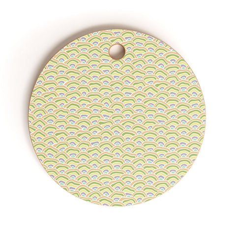 Kaleiope Studio Squiggly Seigaiha Pattern Cutting Board Round