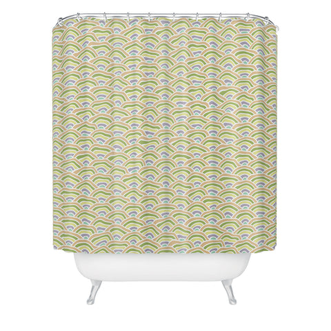 Kaleiope Studio Squiggly Seigaiha Pattern Shower Curtain