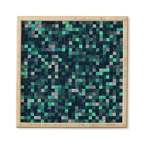 Kaleiope Studio Teal and Gray Squares Framed Wall Art