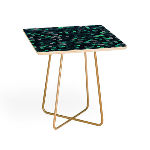 Kaleiope Studio Teal and Gray Squares Side Table