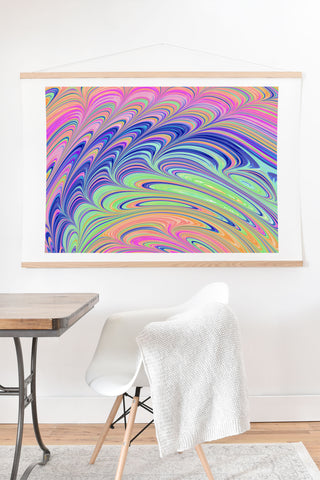 Kaleiope Studio Trippy Swirly Rainbow Art Print And Hanger