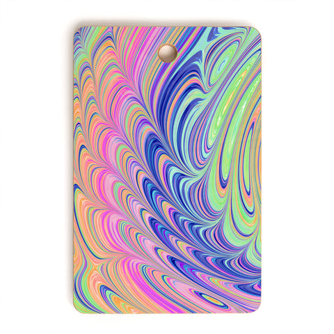 Kaleiope Studio Trippy Swirly Rainbow Cutting Board Rectangle