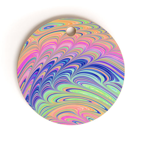 Kaleiope Studio Trippy Swirly Rainbow Cutting Board Round