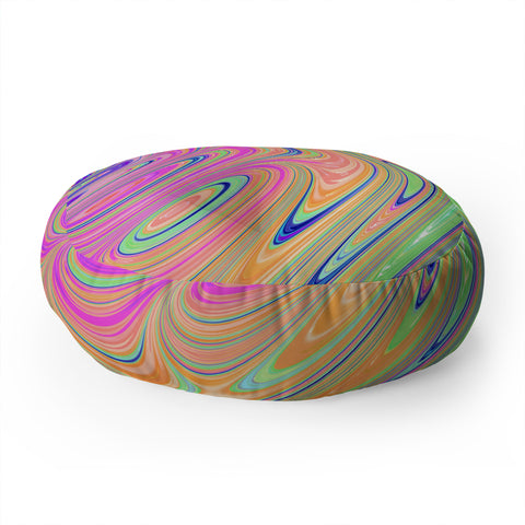 Kaleiope Studio Trippy Swirly Rainbow Floor Pillow Round