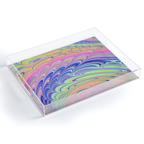 Kaleiope Studio Trippy Swirly Rainbow Acrylic Tray