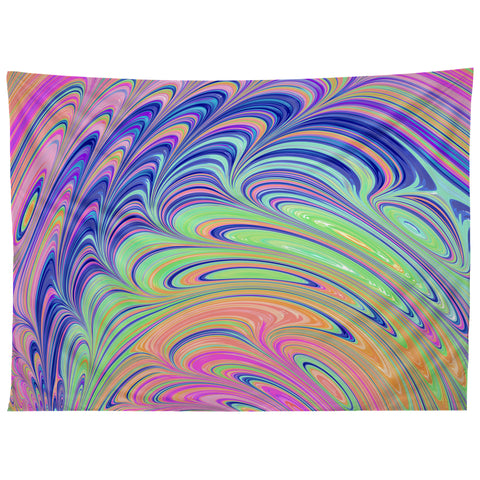 Kaleiope Studio Trippy Swirly Rainbow Tapestry