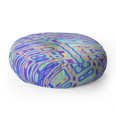 Kaleiope Studio Trippy Vibrant Fractal Texture Floor Pillow Round