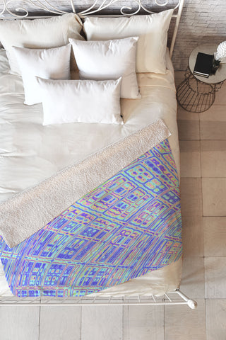 Kaleiope Studio Trippy Vibrant Fractal Texture Fleece Throw Blanket