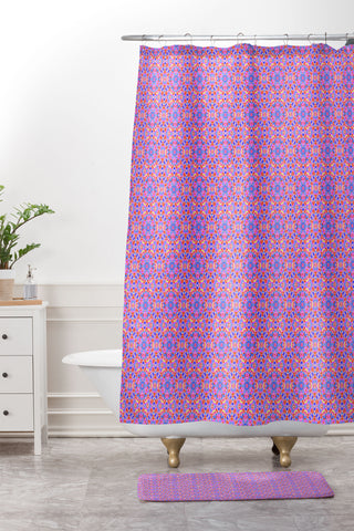 Kaleiope Studio Vibrant Ornate Tiling Pattern Shower Curtain And Mat