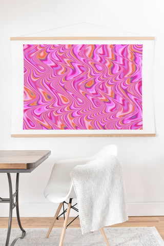 Kaleiope Studio Vibrant Pink Waves Art Print And Hanger
