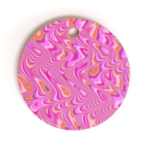 Kaleiope Studio Vibrant Pink Waves Cutting Board Round