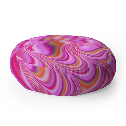 Kaleiope Studio Vibrant Pink Waves Floor Pillow Round