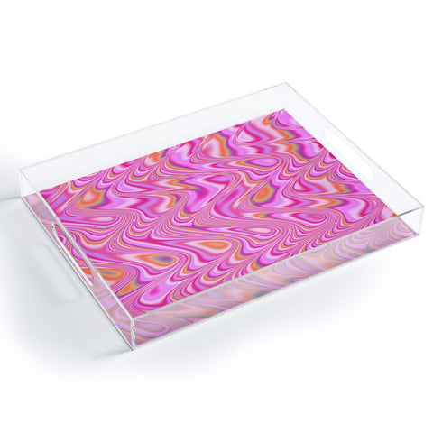 Kaleiope Studio Vibrant Pink Waves Acrylic Tray