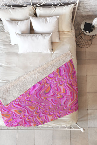 Kaleiope Studio Vibrant Pink Waves Fleece Throw Blanket