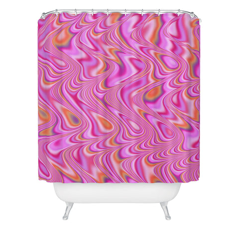 Kaleiope Studio Vibrant Pink Waves Shower Curtain