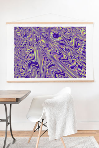 Kaleiope Studio Vivid Purple and Yellow Swirls Art Print And Hanger
