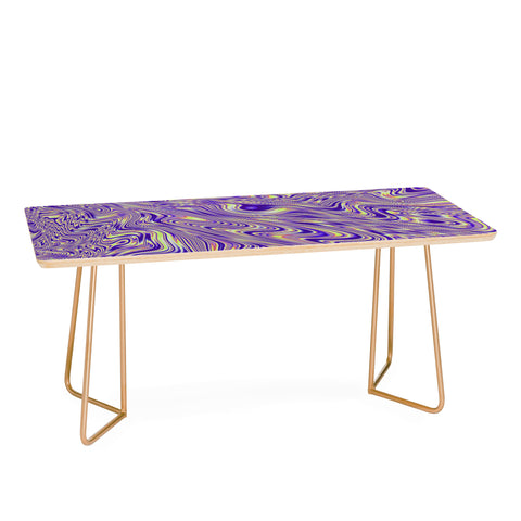 Kaleiope Studio Vivid Purple and Yellow Swirls Coffee Table