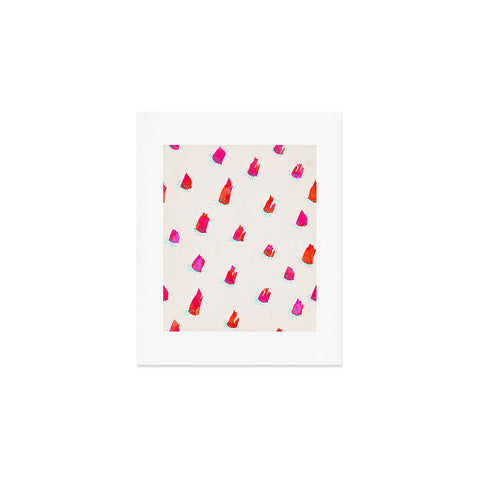 Kangarui Brush Pattern Pink Art Print