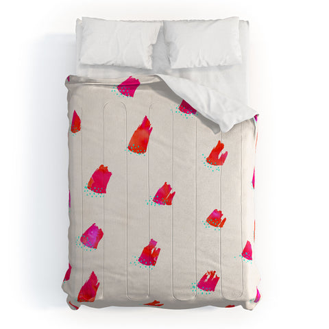 Kangarui Brush Pattern Pink Comforter