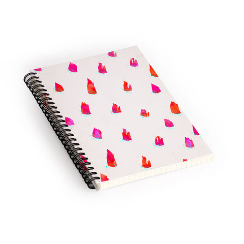Kangarui Brush Pattern Pink Spiral Notebook