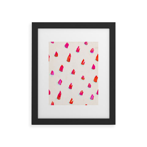 Kangarui Brush Pattern Pink Framed Art Print