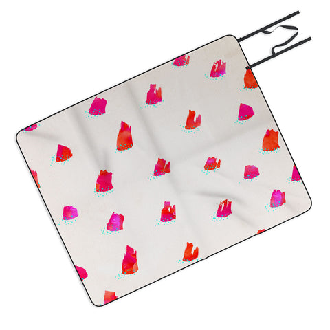Kangarui Brush Pattern Pink Picnic Blanket