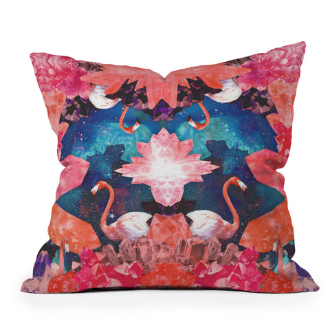 Kangarui Crystal Flamingo Throw Pillow