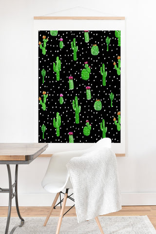 Kangarui Dotted Cactus Art Print And Hanger