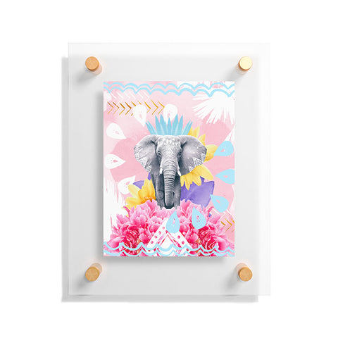 Kangarui Elephant Festival Pink Floating Acrylic Print