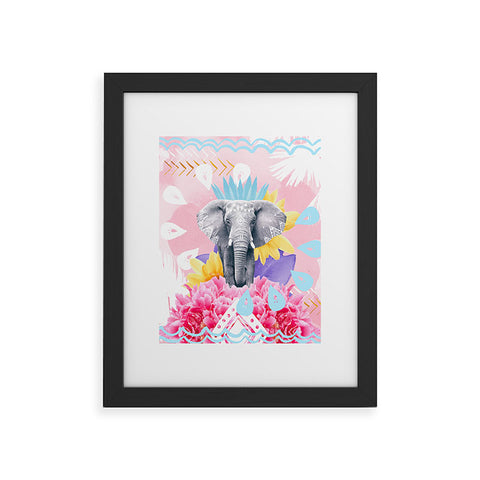 Kangarui Elephant Festival Pink Framed Art Print