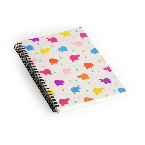 Kangarui Happy Hippo Party Spiral Notebook