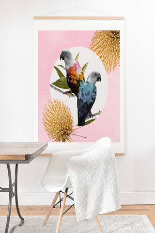 Kangarui Jolly Parrots Art Print And Hanger