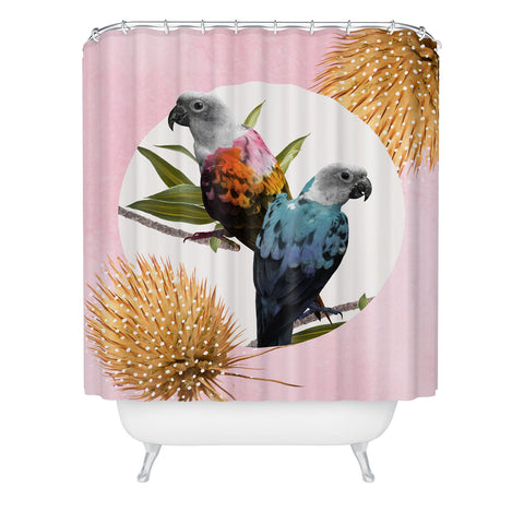 Kangarui Jolly Parrots Shower Curtain